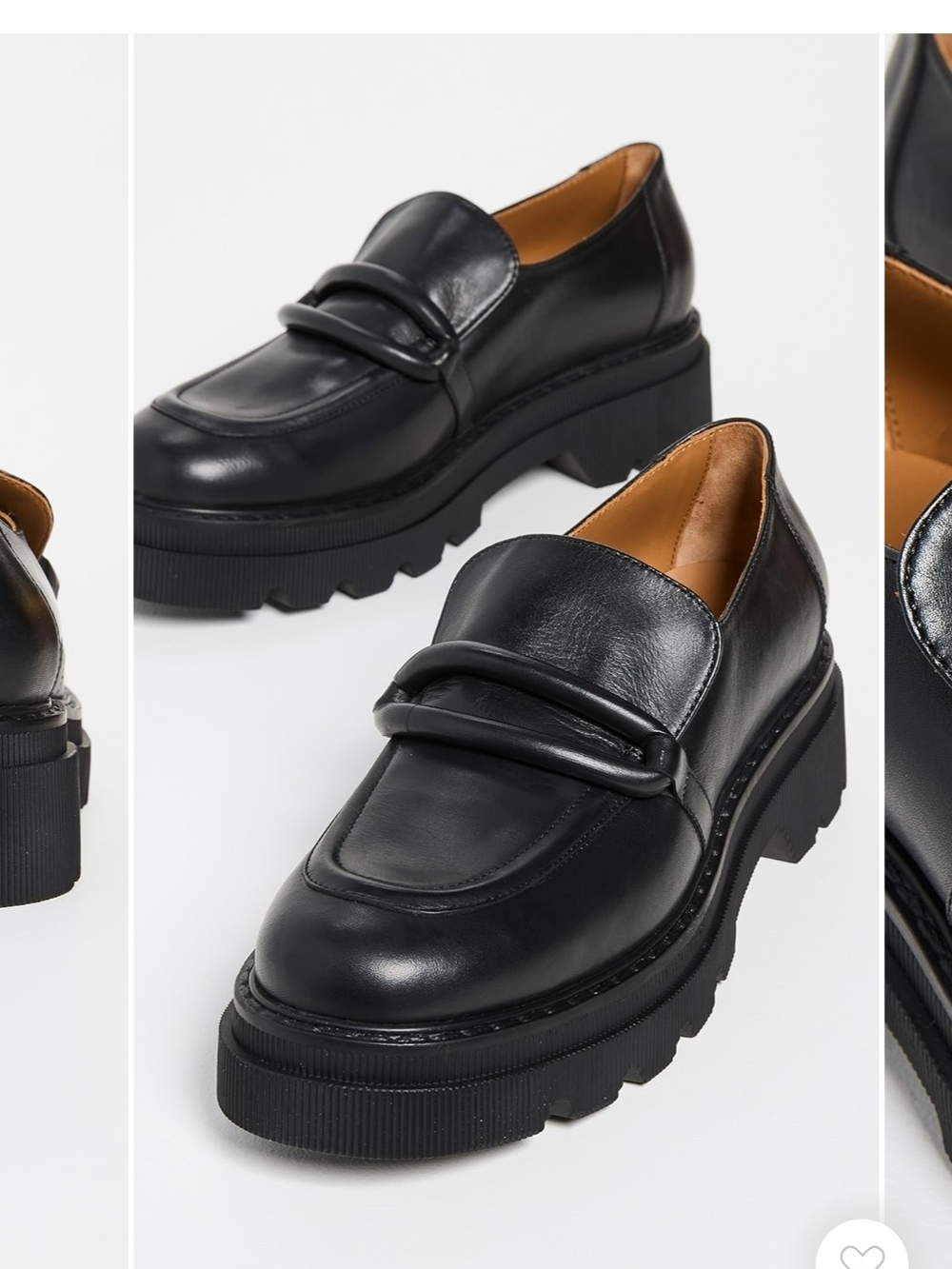 NEW Voile Blanche Black Leather Platform Loafers